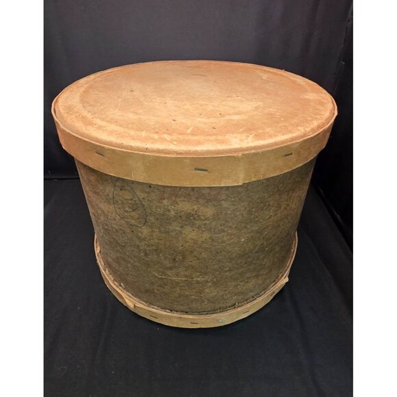 Large Primitive Vintage Wooden Cheese Box with Lid Country Rustic Decor - Picture 3 of 12